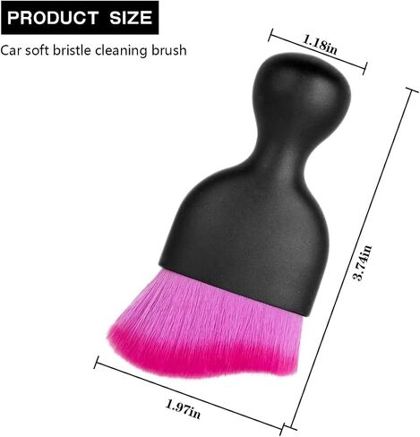 Car Interior Detailing Brush, Soft Bristle Vehicle Cleaning Tool, Scratch Free Auto Dust Removal Cleaner Brush for Dashboard Air Conditioner Vents, Universal for SUV, Truck, RV (White/Red) in Saudi Arabia