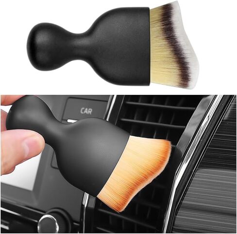 Car Interior Detailing Brush, Soft Bristle Vehicle Cleaning Tool, Scratch Free Auto Dust Removal Cleaner Brush for Dashboard Air Conditioner Vents, Universal for SUV, Truck, RV (White/Red) in Saudi Arabia