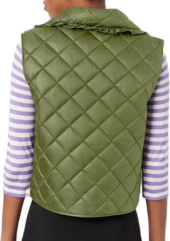 Tankaneo Womens Quilted Puffer Vest Tie Front Lightweight Sleeveless Outerwear Padded Gilet Jacket in Saudi Arabia
