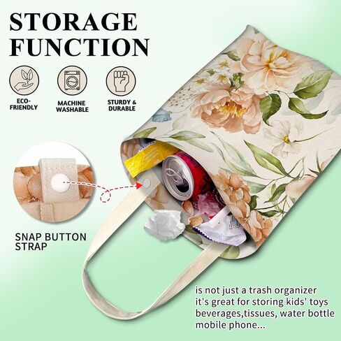 Car Trash Can, Cute Car Trash Bag, Hanging Car Organizer and Storage Bag, Trash Bin for Car Accessories, Vehicle, Travelling, Camping Pink Rose and Leopard in Saudi Arabia