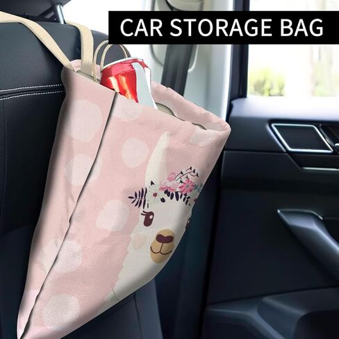 Car Trash Can, Cute Car Trash Bag, Hanging Car Organizer and Storage Bag, Trash Bin for Car Accessories, Vehicle, Travelling, Camping Pink Rose and Leopard in Kuwait