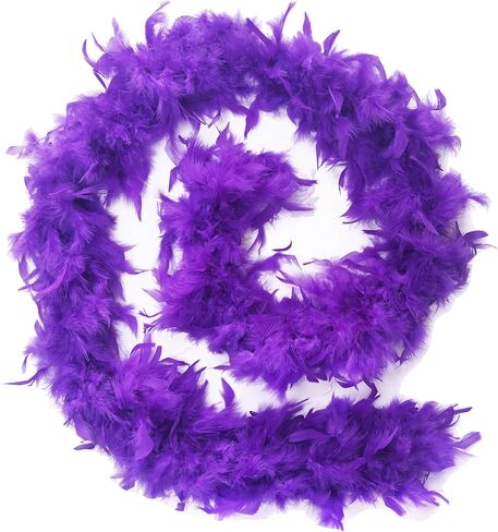 Happy Feather 2 Yards 60g Turkey Chandelle Feather Boa for Women Costume Accessory,Party Dancing Dress Up, Holiday Decors in Kuwait