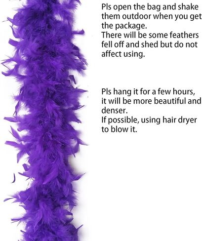 Happy Feather 2 Yards 60g Turkey Chandelle Feather Boa for Women Costume Accessory,Party Dancing Dress Up, Holiday Decors in Kuwait