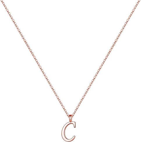 Yoosteel S925 Sterling Silver Initial Necklaces for Women, Silver Initial Necklaces for Women Jewelry Dainty Hypoallergenic Letter Necklace Tiny Cursive Initial Necklaces for Women Gifts in Saudi Arabia