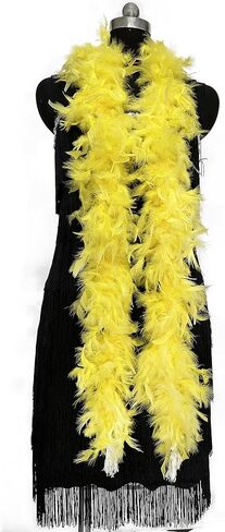 Happy Feather 2 Yards 60g Turkey Chandelle Feather Boa for Women Costume Accessory,Party Dancing Dress Up, Holiday Decors in Kuwait