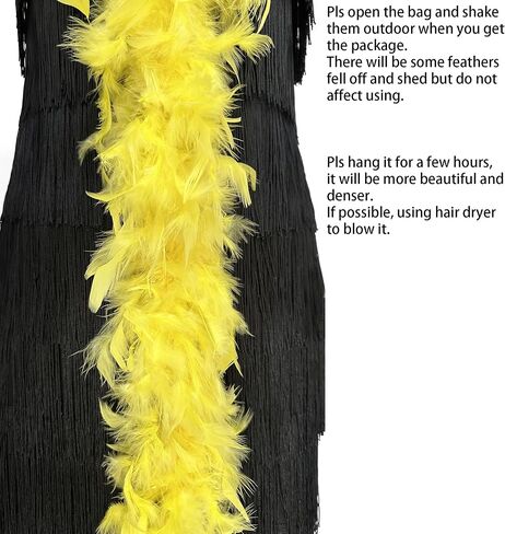 Happy Feather 2 Yards 60g Turkey Chandelle Feather Boa for Women Costume Accessory,Party Dancing Dress Up, Holiday Decors in Kuwait