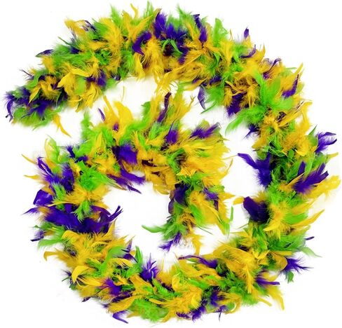 Happy Feather 2 Yards 60g Turkey Chandelle Feather Boa for Women Costume Accessory,Party Dancing Dress Up, Holiday Decors in Kuwait