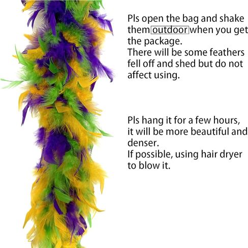 Happy Feather 2 Yards 60g Turkey Chandelle Feather Boa for Women Costume Accessory,Party Dancing Dress Up, Holiday Decors in Kuwait
