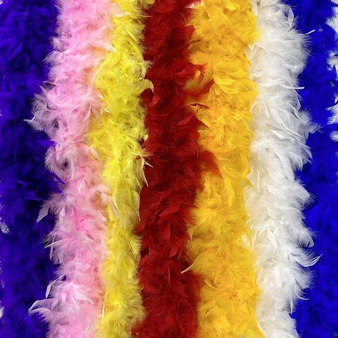 Happy Feather 2 Yards 60g Turkey Chandelle Feather Boa for Women Costume Accessory,Party Dancing Dress Up, Holiday Decors in Kuwait