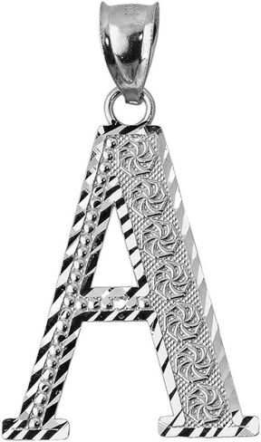 Claddagh Gold 925 Sterling Silver Initial Letter A Charm Pendant, 0.7" in Saudi Arabia