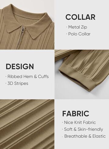 تي شيرت بولو رجالي كاجوال من JMIERR بأكمام قصيرة وملاءمة كلاسيكية وقمصان جولف مع سحاب in Kuwait