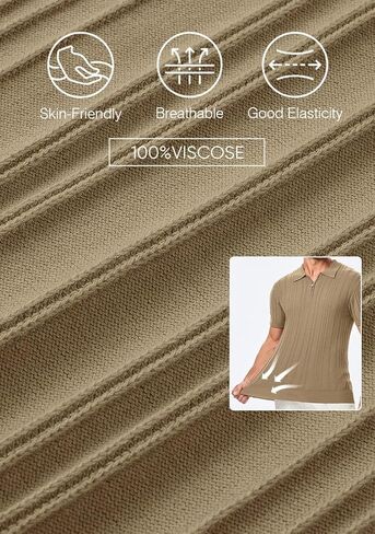 تي شيرت بولو رجالي كاجوال من JMIERR بأكمام قصيرة وملاءمة كلاسيكية وقمصان جولف مع سحاب in Kuwait