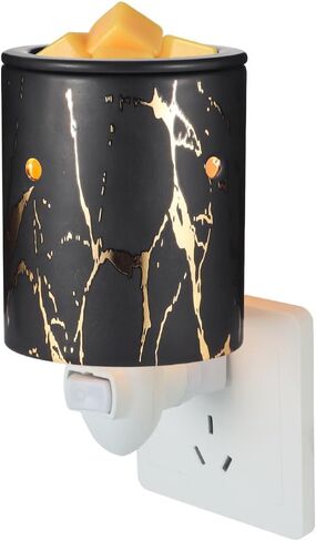 Pluggable Wax Melt Warmer for Scented Wax,Ceramic Plug in Wax Warmer,Electric Cube Melter for Scents and Fragrance,Candle Melter Plug in Wall for Home, Office and Spa（Black Gold） in Saudi Arabia