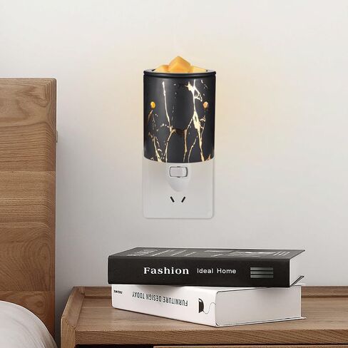 Pluggable Wax Melt Warmer for Scented Wax,Ceramic Plug in Wax Warmer,Electric Cube Melter for Scents and Fragrance,Candle Melter Plug in Wall for Home, Office and Spa（Black Gold） in Saudi Arabia