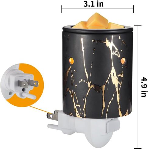 Pluggable Wax Melt Warmer for Scented Wax,Ceramic Plug in Wax Warmer,Electric Cube Melter for Scents and Fragrance,Candle Melter Plug in Wall for Home, Office and Spa（Black Gold） in Saudi Arabia