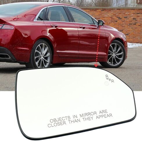 Right Passenger Side Mirror Glass Heated w/Blind Spot Without Auto Dimming Compatible with for Lincoln MKZ 2013-2020 Right Side Oniy for Heated w/Blind Spot No-Anti-glare in Kuwait