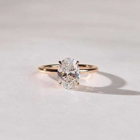 Engagement Rings for Women 14K Gold Plated Oval Cubic Zirconia Ring Dainty Gold Promise Ring Wedding Band Rings for Women Trendy Gold Jewelry in Kuwait