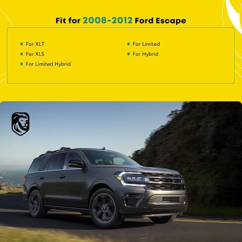 YHTAUTO رف سقف السيارة شريط متقاطع متوافق مع Ford Escape 2013/2015-2019 مع نقطة ثابتة للقضبان المرتفعة، شريط شحن من سبائك الألومنيوم بوزن 165 رطلاً لخيمة السطح ودراجة الكاياك والأمتعة على الجليد ولوح التزلج على الجليد in Saudi Arabia