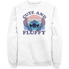Disney Men's Lilo & Stitch Cute and Fluffy Pullover Crew Fleece