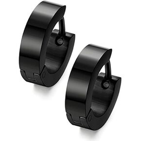 Stainless Steel Huggie Earrings - Unisex Cool Small Hypoallergenic Hoop Stud Earring Piercings (1 Set 4 Pairs)