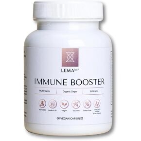 Immune Booster – 60 Vegan Capsules – B-Complex, Vitamin C & E, Organic Ginger & Echinacea – Antioxidant Formula – Supports Immune Function & Energy Metabolism