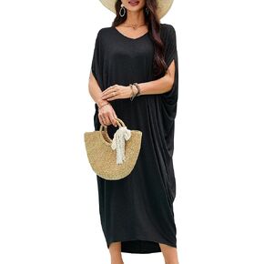 Bsubseach Kaftan Dresses for Women Plus Size Bathing Suit Cover up Vneck Batwing Caftans Loungewear Maxi Dress