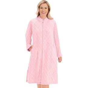 Collections Etc Atractive Knee-Length Diamond Plush Texture Embossed Robe