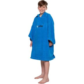 Dryrobe Towel Changing Poncho for Kids - Hooded Toweling Swim Robe - Organic Cotton (400 GSM) Short Sleeve - (Kids 5-9) Red