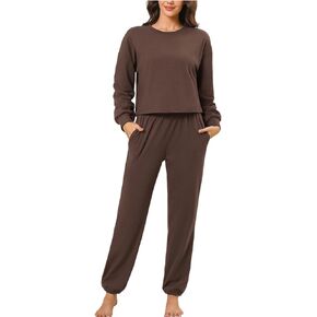 CUPSHE Women's Two Piece Outfit Sweatsuits Set Long Sleeve Loungewear Tracksuit Jogger Set