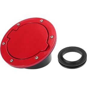 X AUTOHAUX Red Car Gas Fuel Filler Door Cover Fuel Tank Cap for Jeep Wrangler JK Unlimited 2007-2018