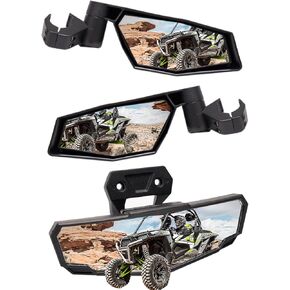 A & UTV PRO Side Mirrors and Rear View Mirror Kit for 2024 Polaris RZR XP 1000/ XP 4 1000 Ultimate/Sport/Premium, Adjustable Folding Convex Breakaway Rearview Mirror Accessories, 3PCS