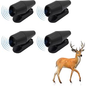 Kewucn 4 PCS Car Deer Whistles, Auto Deer Whistles Warning Devices Horn Sensor, Outdoor Driving Whistles Avoiding Deers from Collisions, Universal Car Accessories (Black B)
