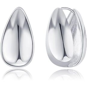 Women Fashion Teardrop Back Earrings,Small Sterling Sliver Plated Classic Dangle Hoop Earring Thread Drop Earrings