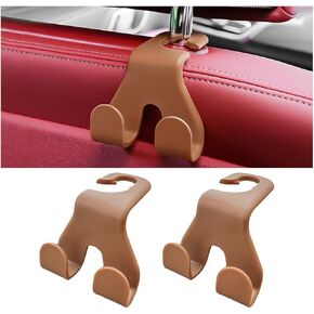 2 PCS Car Headrest Hooks, 2-In-1 Vehicle Front Seat Suspension Hooks, Automobile Headrest Hidden Hook for Purses/Grocery Bags/Umbrellas, Universal Car Accessories (Black)