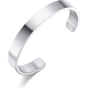 Men Cuff Bracelet Jewelry Stainless Steel Open Bangle Gift