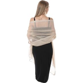 Womens Silk shawl Solid Color Beaded Scarf Shawls and Wraps for Evening Dress Bridesmaid Scarves