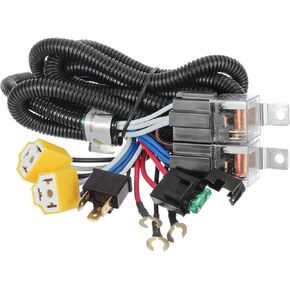 UNI-SHINE H4 Relay Harness H6054 LED Headlight Wiring Harness, 1 Set 2-headlight Wiring Harness Kit for 7x6 5x7 Led Headlight Compatible with To-yota 95-97 Tacoma 88-95 Pickup Fix Dual Ground Problem