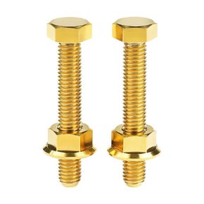 Motorcycle Titanium Ti Alloy Chain Adjuster Bolt 1 Pair M8x1.25mm Motocross Nuts and Bolts (Normal Titanium Colour, with Flange Head Nuts)