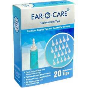 Ear Wax Removal Tips - 20 Soft Silicone Replacement Tips with Spiral Grooves & Safety Stop - 360° Gentle Cleaning for Clear Ears - Medical Grade Alternative to Q-Tips
