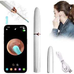 SONGSUN Ear Wax Removal,Ear Wax Removal Kit, Ear Wax Cleaner with Camera,Ear Wax Cleaner,Ear Wax Removal kit with Camera for iPhone, iPad, Android Phones,Best Earwax Removal Kit（White）
