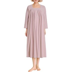 Latuza Women's Long Flannel Nightgown 3/4 Sleeve Cotton Nightgown with Pockets