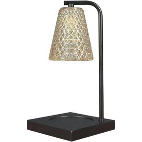 S SUNSBELL Candle Warmer Lamp with Timer, Adjustable Height Dimmable Candle Warmer Lamp with 2 Bulbs, Glass Lampshade Candle Wax Warmer for Jar Candles Mom Gifts Christmas Home Decor (Black)
