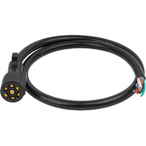 7 Way Trailer Plug - 7 Pin Trailer Wiring Harness Cord Wire Cable 4FT Pure Copper 7 Way Plug Inline 10-14AWG 7 Pin Trailer Extension for RVs Food Vans Trailer, Truck and Camper