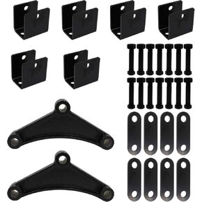 LAFORMO New Trailer Axle Shackle Kit-New Black Trailer Leaf Spring Hanger Kit Compatible with 1-3/4" Wide Double Eye Springs Tandem Axle Suspension - Typically used on 3500 lb tandem axles.