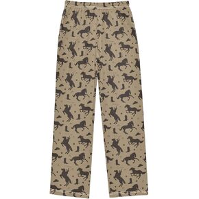 Pfrewn Boys Girls Pajama Pants Wild West Cowboy Horses Casual Lounge PJ Bottoms with Pockets, M