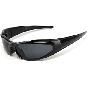 KENBO Y2K Sunglasses Wrap Around Futuristic Sunglasses for Men Women Oval Fashion Sport Shades Sun Glasses Large