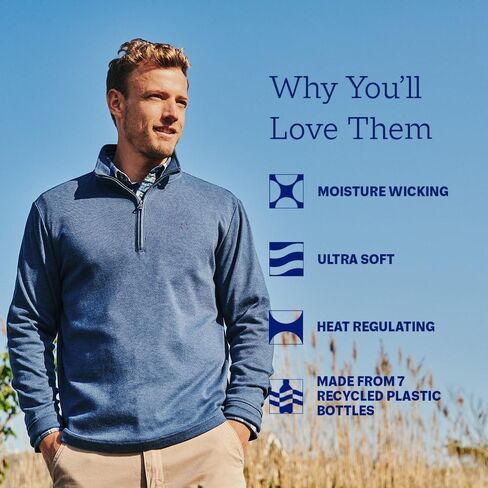 Fair Harbor The Larchmont Seawool Quarter-Zip –– Men's All-Season Seawool Outerwear –– Heat-Regulating and Moisture-Wicking in Kuwait