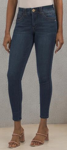 Democracy Women's Ab Solution High Rise Jean, Optic White Floral, 6 in Saudi Arabia