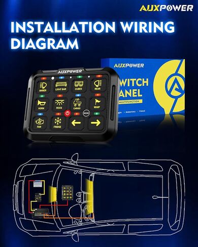 12 Gang Switch Panel RGB A212 Toggle Momentary Strobe Switch Pod with Backlit Off Auto Dimmable Universal Mounting Bracket Auxiliary Switch Panel for Offroad Truck Car RV SUV Waterproof in Saudi Arabia