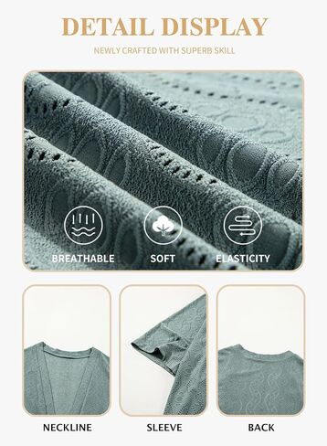 Eytino Plus Size Cardigan for Women Half Sleeve Knitted Jacquard Summer Kimono Cover up Tops(1X-5X) in Saudi Arabia